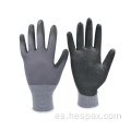 Hespax Seguridad sin costuras PU Work Cut Guantes resistentes